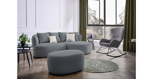 ECKSOFA in Bouclé Grau  235/166 cm  - Hellrosa/Schwarz, MODERN, Kunststoff/Textil (235/166cm) - Hom`in