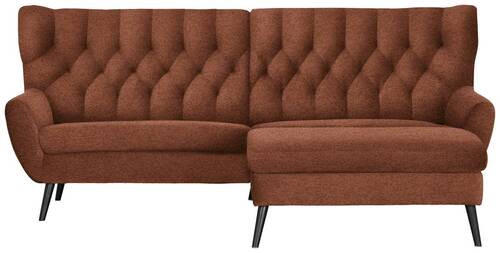 ECKSOFA in Flachgewebe Rostfarben  - Rostfarben/Schwarz, Design, Holz/Textil (237/165cm) - Stylife