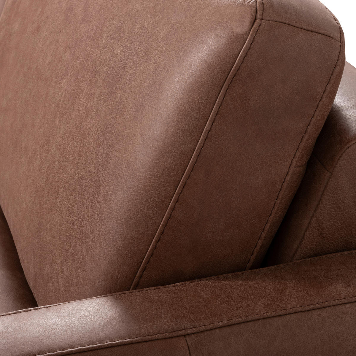 Canapea Cu 2 Locuri, piele, maro închis - maro închis/negru cromat, Design, metal/piele (157/85/92cm) - Livetastic