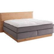 POSTEL BOXSPRING, 180 cm x 200 cm, dřevo, textil, barvy dubu, šedá - šedá/černá, Design, dřevo/textil (180/200cm) - Ambiente by Hülsta