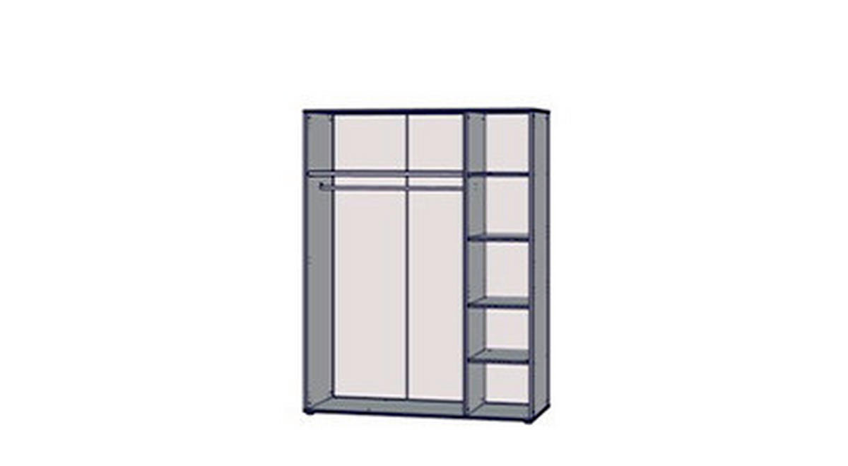 Dulap Cu Uși Rotative, 128,7/200/54 cm, culoare lemn stejar, nisipiu - culoare lemn stejar/nisipiu, Basics, plastic/metal (128,7/200/54cm) - Hom`in