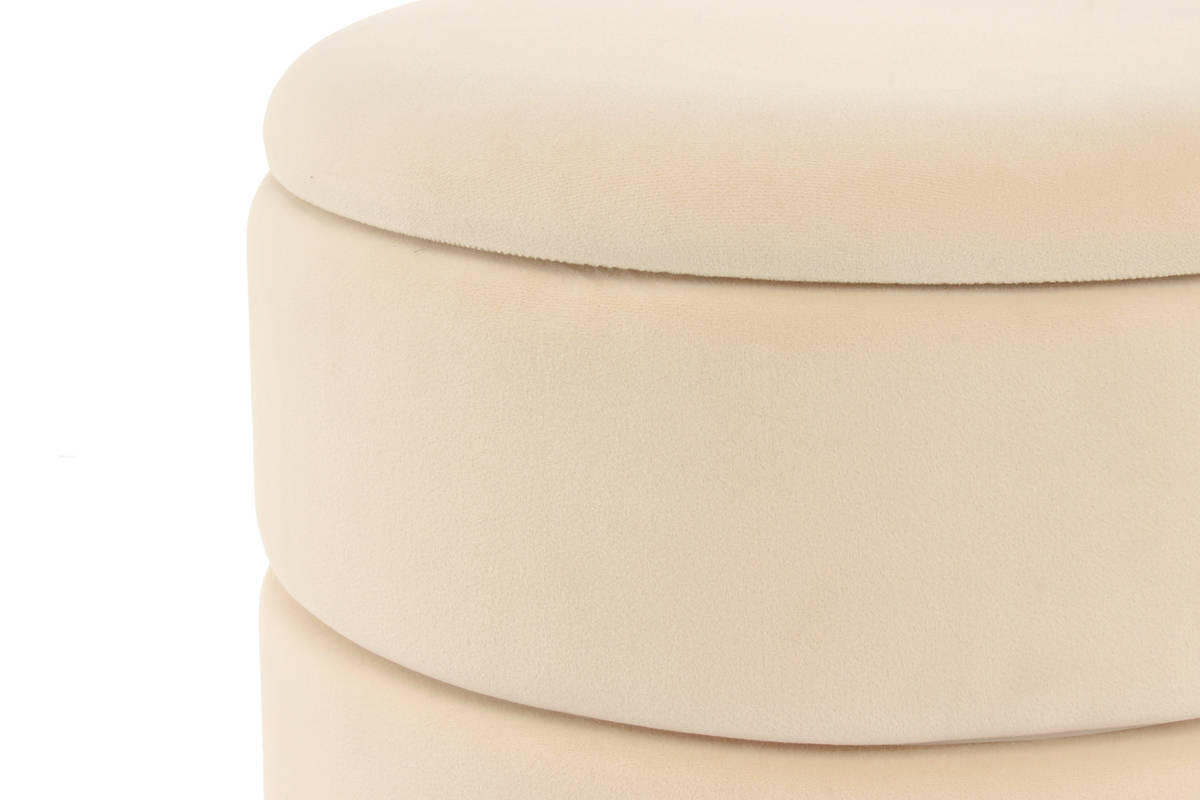 HOCKER Samt Goldfarben, Beige  - Beige/Goldfarben, Basics, Kunststoff/Textil (37,5/41/37,5cm) - Kayoom
