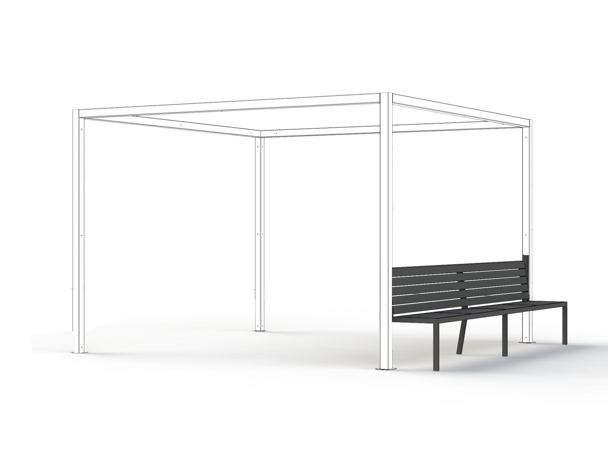 GARTENBANK 300/100/62 cm Aluminium - Anthrazit, Basics, Metall (300/100/62cm) - Siena Garden
