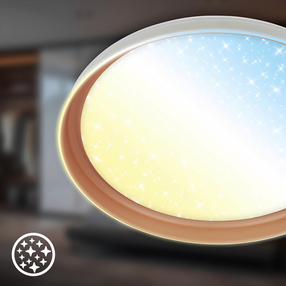 LED MENNYEZETI LÁMPA - világosszürke/cappuccino, Basics, műanyag (51/7,5cm)