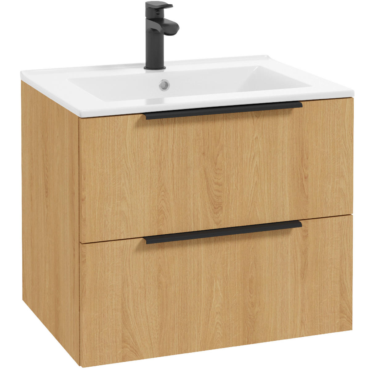 WASCHTISCHKOMBI 62 cm  - Eichefarben/Anthrazit, MODERN, Keramik/Holzwerkstoff (62cm) - MID.YOU