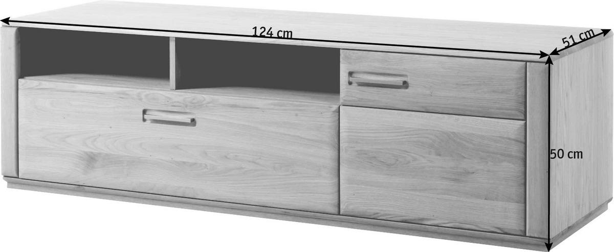 TV-ELEMENT 179/50/51 cm  - Edelstahlfarben/Eichefarben, KONVENTIONELL, Holz/Holzwerkstoff (179/50/51cm) - Novel