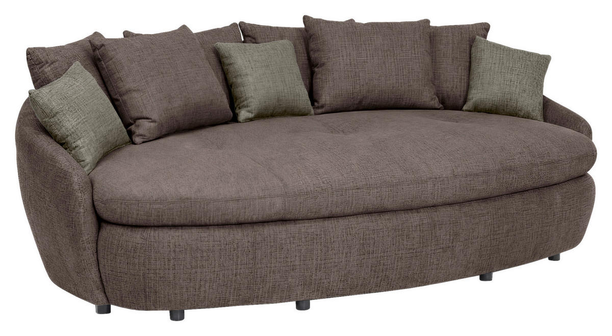 MEGASOFA Chenille Braun  - Schwarz/Braun, Trend, Kunststoff/Textil (238/80/140cm) - MID.YOU