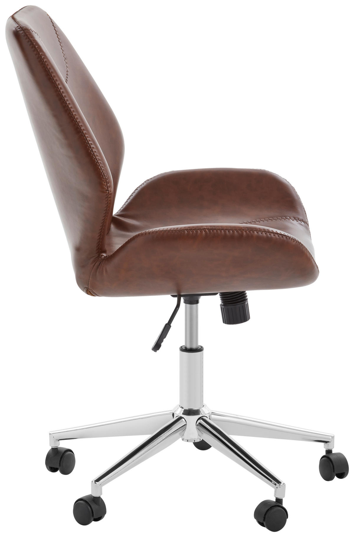 KANCELARIJSKA STOLICA  boja hroma, tamnobraon   - boja hroma/tamnobraon, Dizajnerski, metal/tekstil (59,5/91-101/62cm) - Hom`in