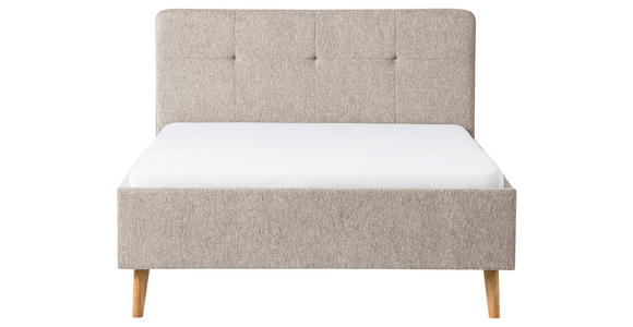 POLSTERBETT Taupe 140/200 cm - Taupe/Eichefarben, Basics, Holz/Textil (140/200cm) - Xora
