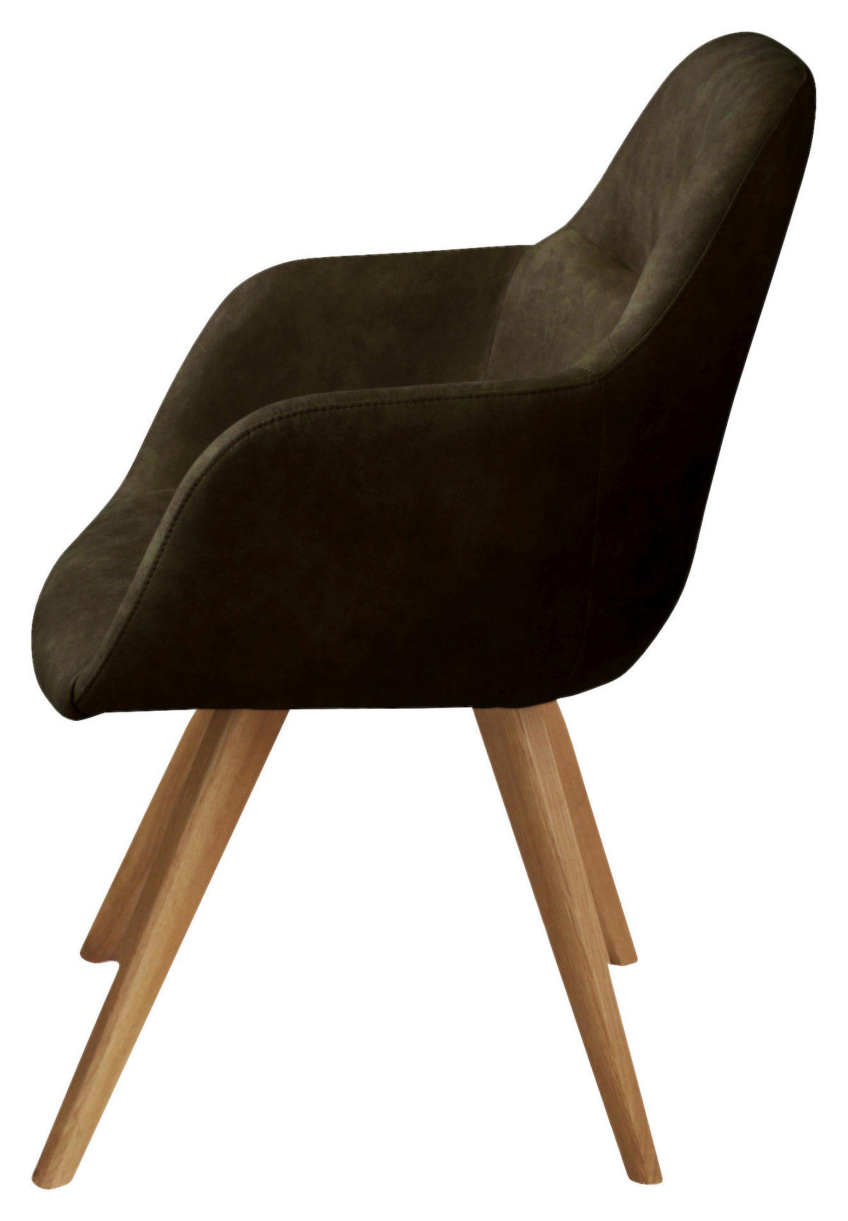 ARMLEHNSTUHL  in Flachgewebe  - Dunkelgrün/Eichefarben, Design, Holz/Textil (57/85,5/65cm) - Voleo