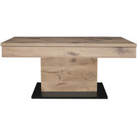 COUCHTISCH in Metall, Holzwerkstoff  - Eichefarben/Schwarz, Design, Holzwerkstoff/Metall (110/58-77/60cm) - MID.YOU