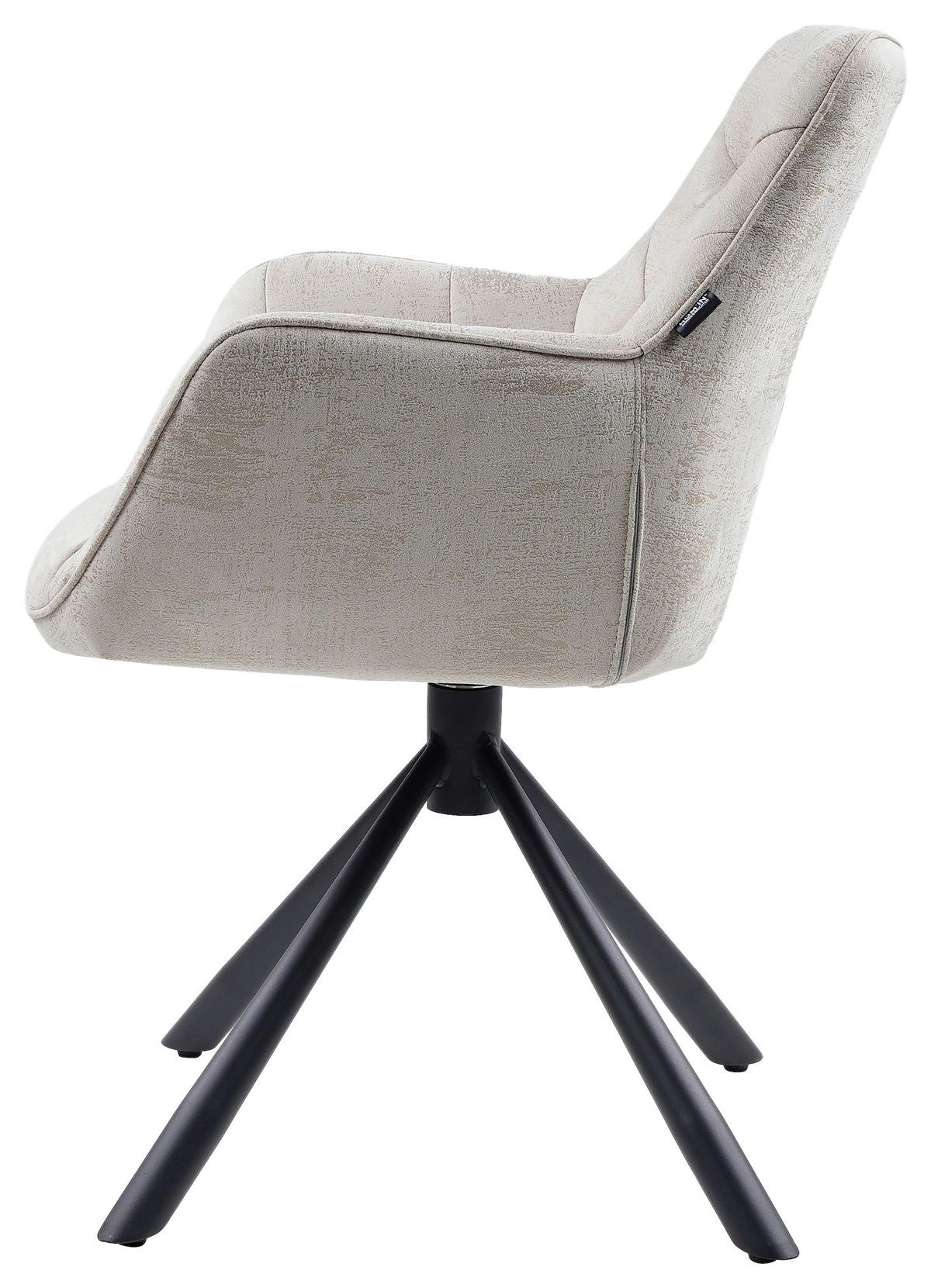 ARMLEHNSTUHL  in Eisen Struktur  - Beige/Schwarz, Design, Textil/Metall (62/83,5/63cm) - Hom`in