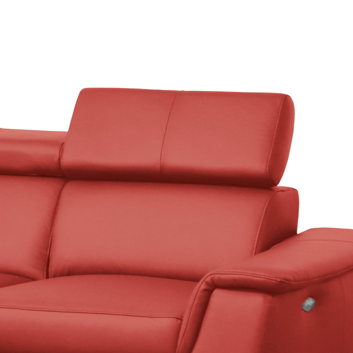 ECKSOFA Rot Echtleder Lederlook  - Chromfarben/Rot, Design, Leder/Textil (197/257cm) - Livetastic