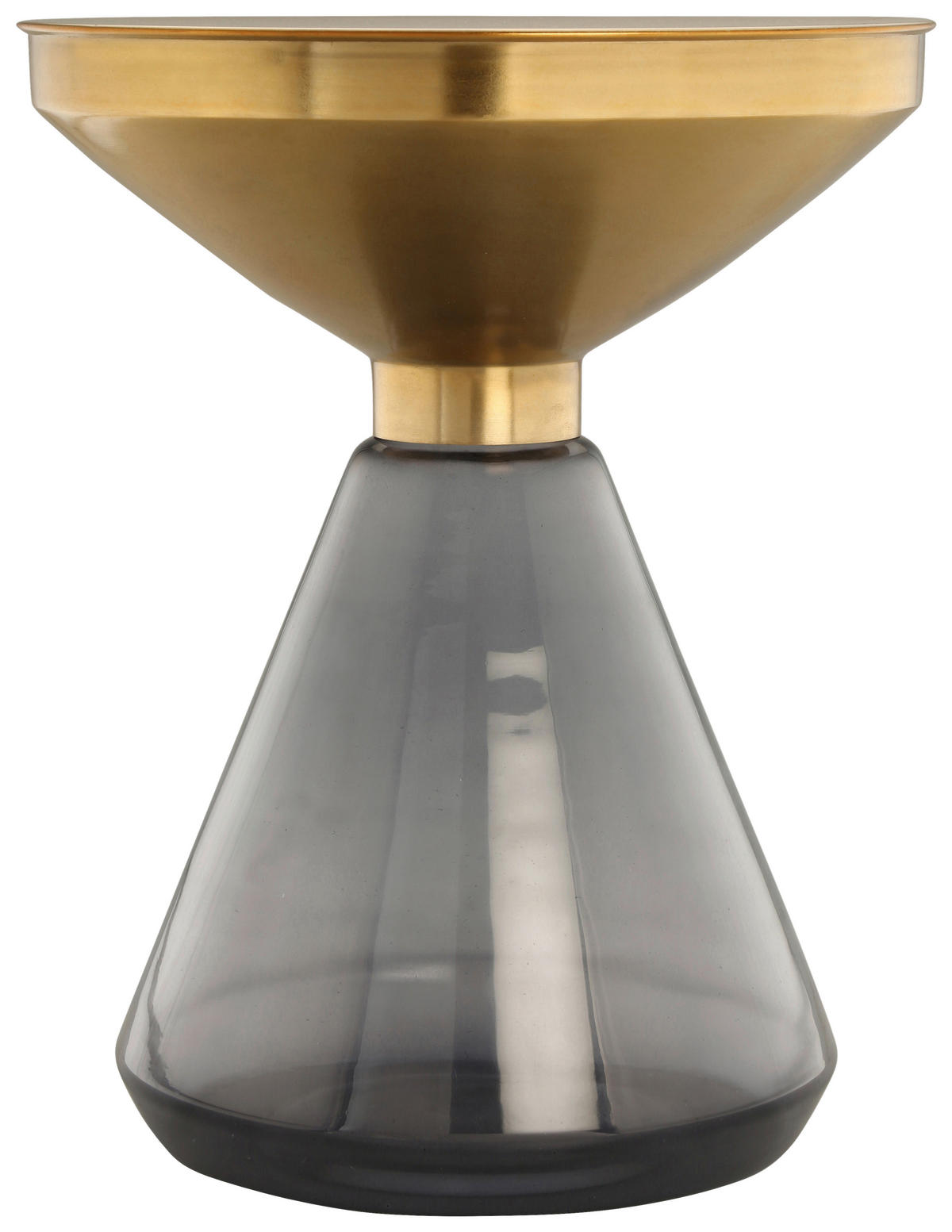 BEISTELLTISCH in Metall, Glas  - Goldfarben/Grau, Design, Glas/Metall (41,5/53cm) - Kayoom