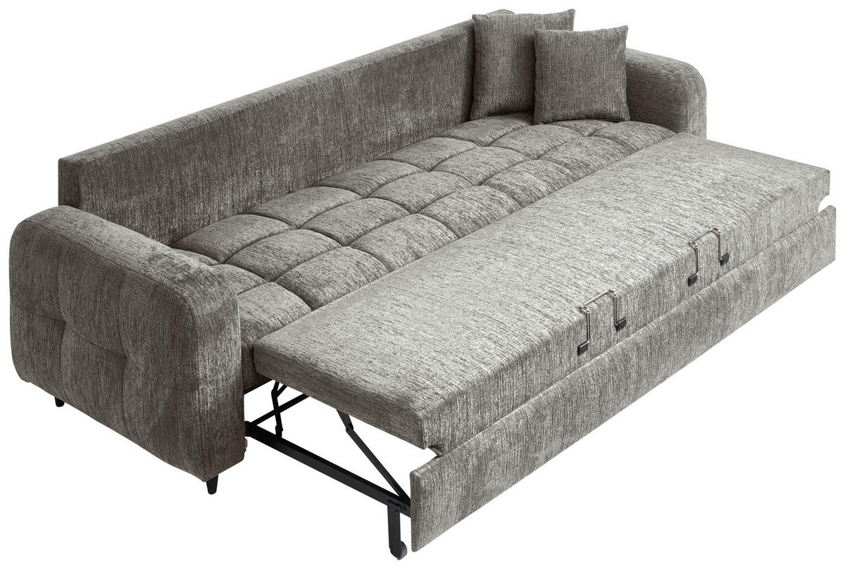 SCHLAFSOFA in Textil Dunkelgrau  - Dunkelgrau/Schwarz, Design, Holz/Textil (236/88/101cm) - Stylife