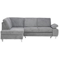 ECKSOFA in Flachgewebe Dunkelgrau  186/255 cm  - Dunkelgrau/Silberfarben, KONVENTIONELL, Holz/Textil (186/255cm) - Cantus