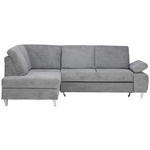 ECKSOFA in Flachgewebe Dunkelgrau  186/255 cm  - Dunkelgrau/Silberfarben, KONVENTIONELL, Holz/Textil (186/255cm) - Cantus