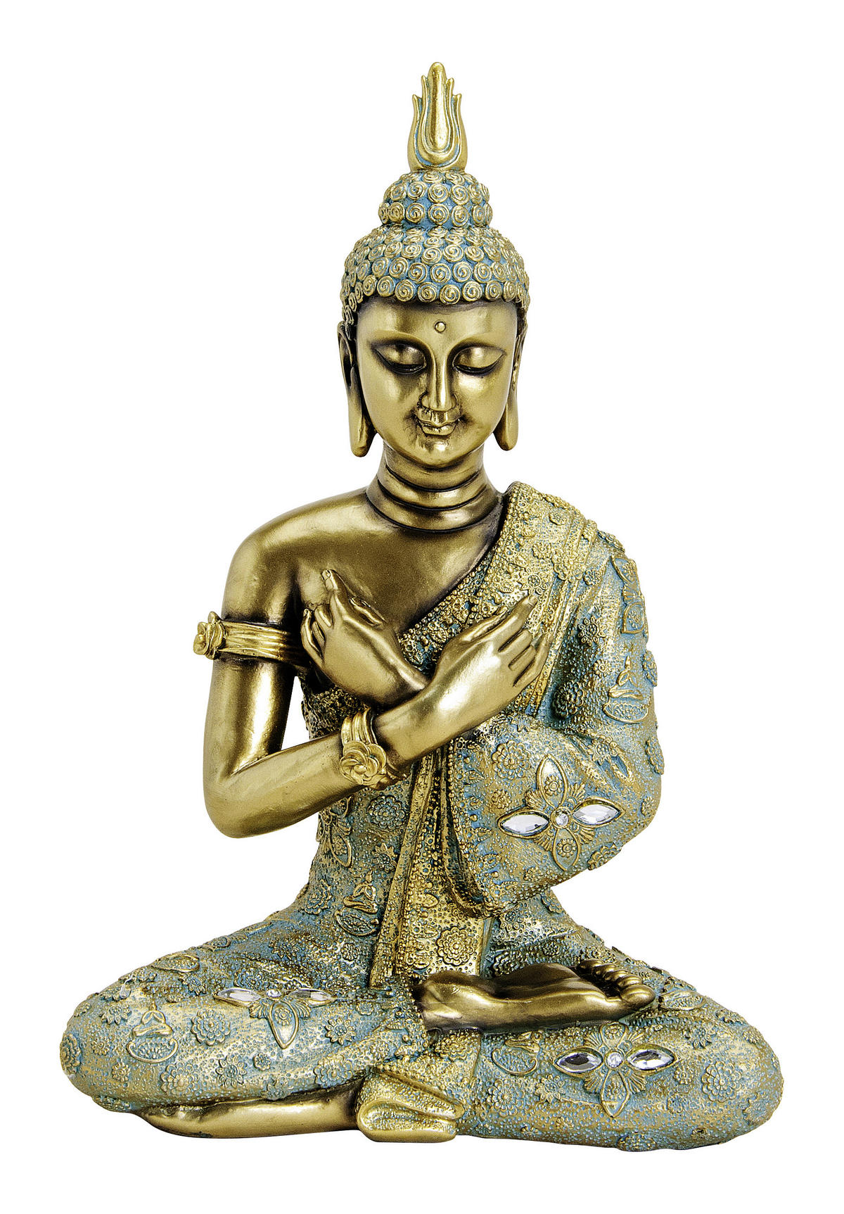 BUDDHA 23/33/14 cm  - Goldfarben/Naturfarben, LIFESTYLE, Kunststoff (23/33/14cm)
