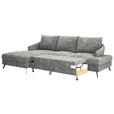 ECKSOFA in Webstoff Dunkelgrau  - Dunkelgrau/Schwarz, KONVENTIONELL, Textil/Metall (183/293cm) - Carryhome