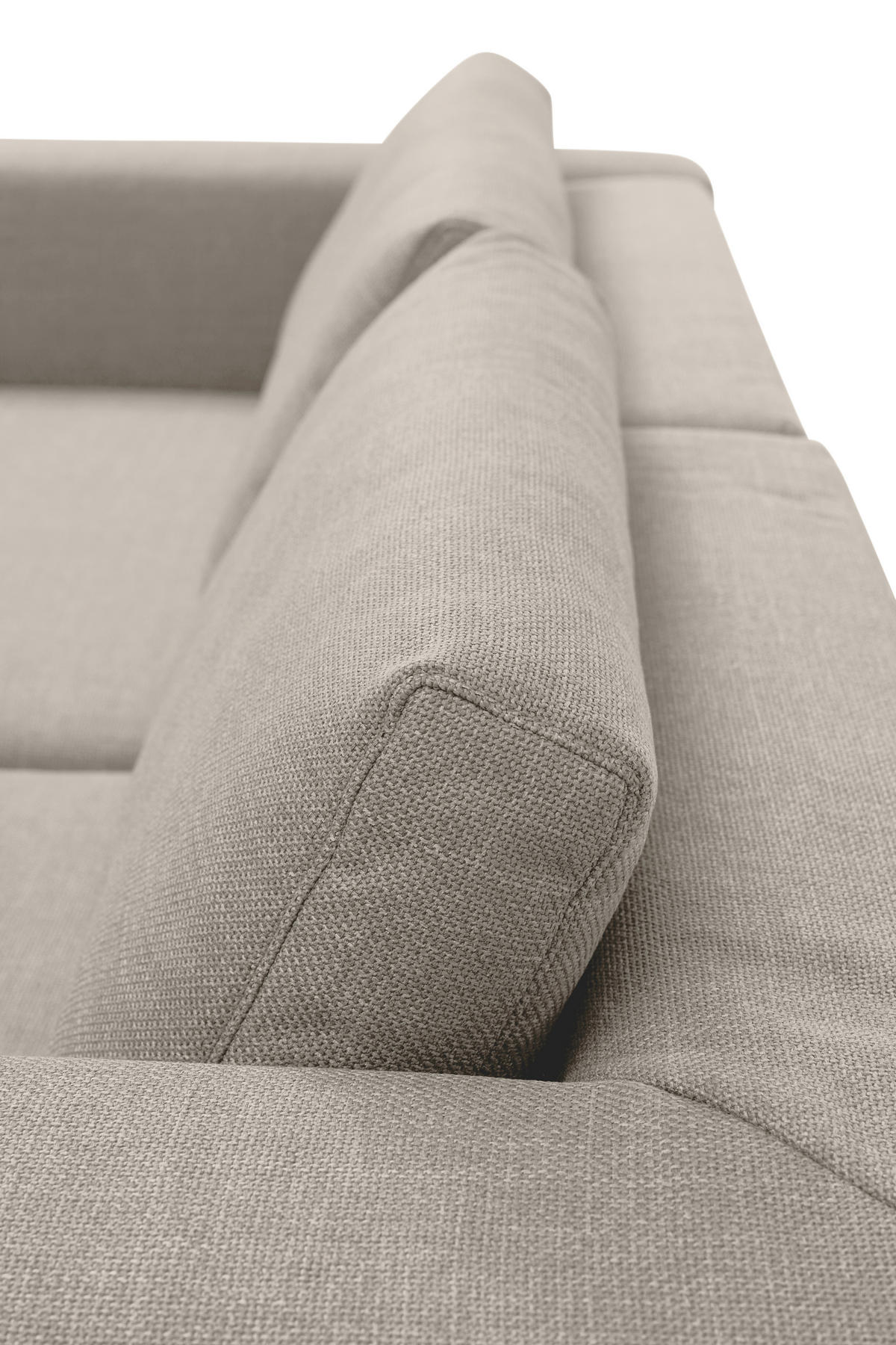 ECKSOFA Heaven Beige Flachgewebe  - Chromfarben/Beige, KONVENTIONELL, Textil/Metall (242/162cm) - Tom Tailor
