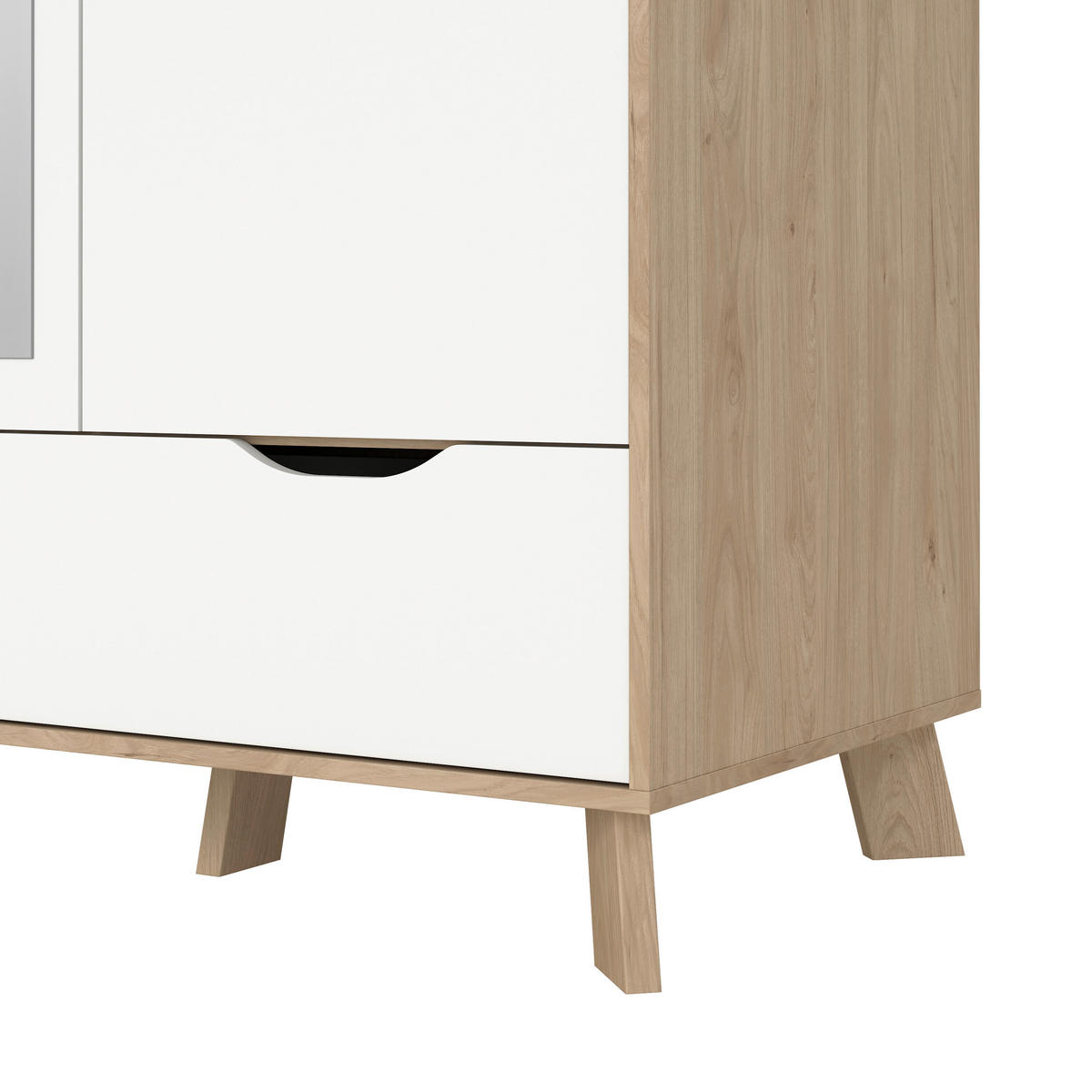 KLEIDERSCHRANK 147,2/192,2/58 cm 3-türig Weiß, Eichefarben  - Eichefarben/Weiß, MODERN, Holzwerkstoff (147,2/192,2/58cm) - MID.YOU