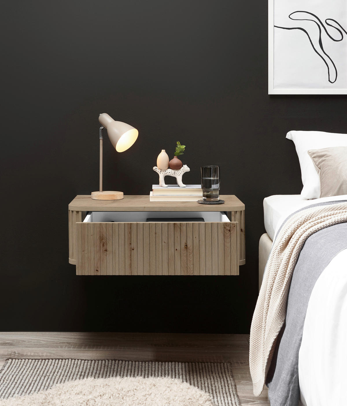 NACHTKÄSTCHEN 63/21/38 cm  in Eiche Artisan  - Eiche Artisan, KONVENTIONELL, Holzwerkstoff (63/21/38cm) - Chameo