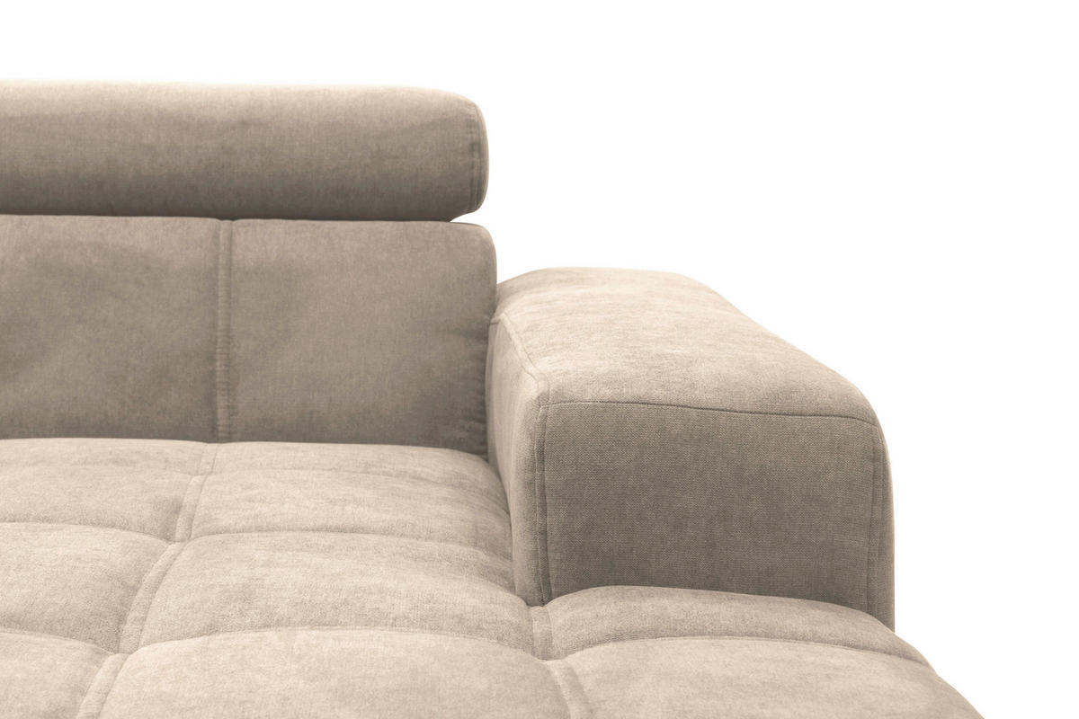 ECKSOFA TRENTO Taupe Mikrofaser  - Taupe/Dunkelgrau, MODERN, Textil/Metall (287/175cm) - MID.YOU