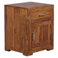 NOČNA OMARICA, masivno indijski rožni les barve indijskega rožnega lesa  - barve kroma/barve indijskega rožnega lesa, Konvencionalno, kovina/les (50/60/40cm) - MID.YOU