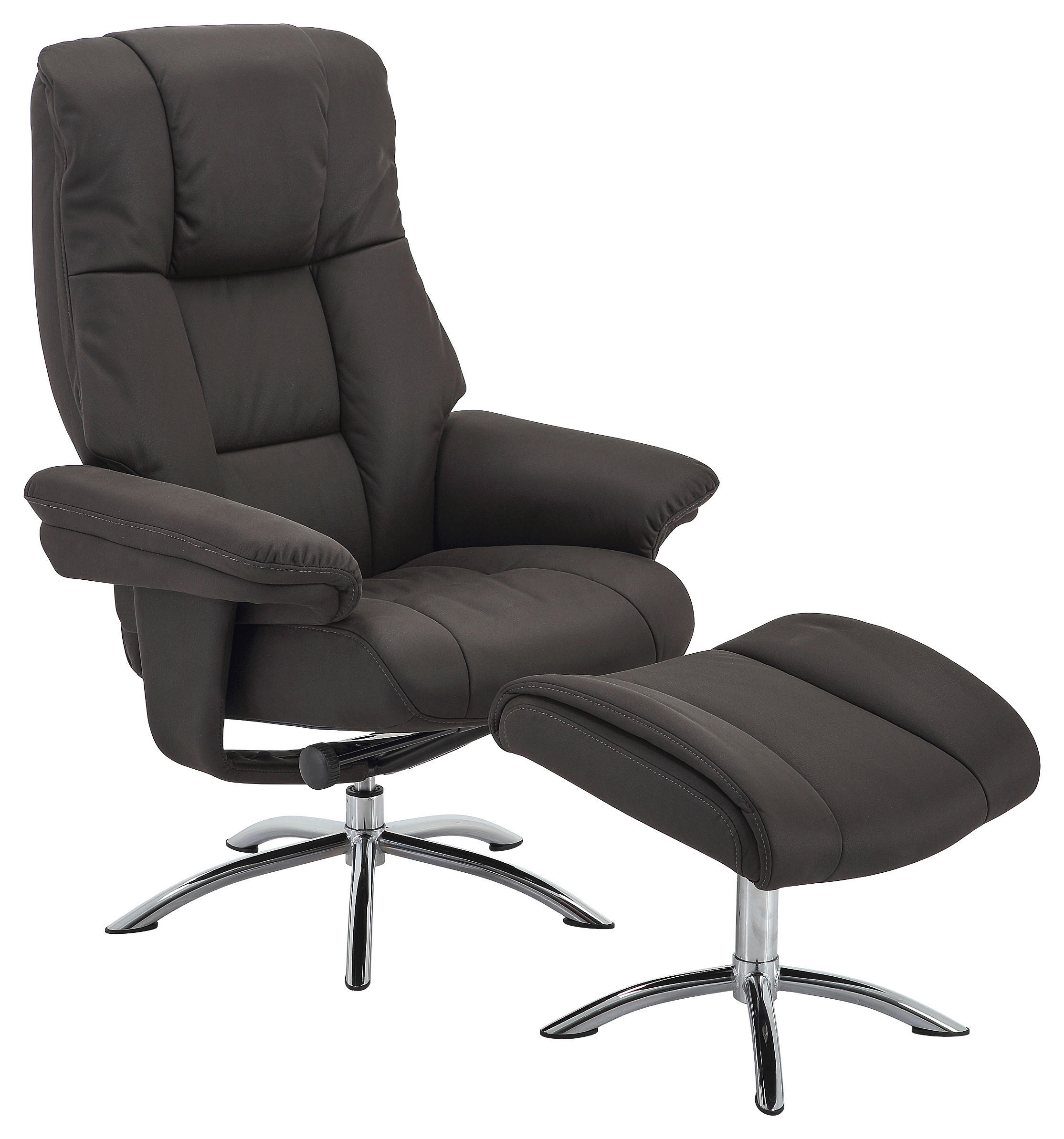 RELAXSESSELSET in Metall, Textil Anthrazit, Chromfarben  - Chromfarben/Anthrazit, Design, Textil/Metall (78/98-114/86-113cm) - Cantus