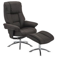 RELAXAČNÉ KRESLO S PODNOŽKOU, kov, textil, antracitová, chrómová - antracitová/chrómová, Design, kov/textil (78/98-114/86-113cm) - Cantus