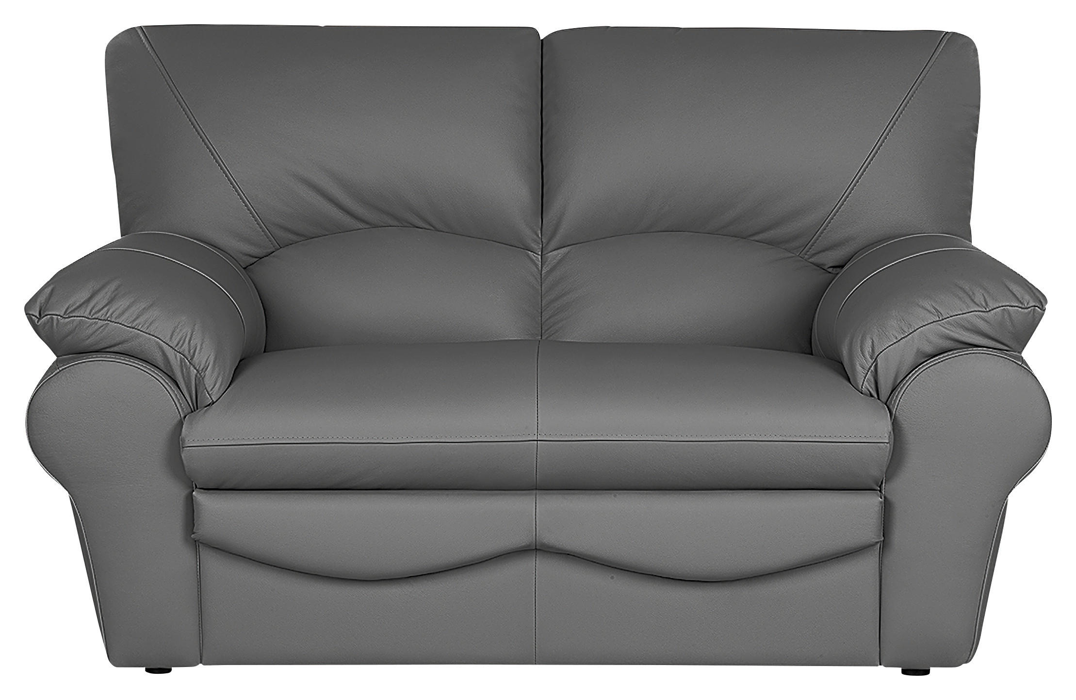 DVOUMÍSTNÁ POHOVKA, antracitová, pravá kůže - černá/antracitová, Design, plast/kůže (150/92/85cm) - Livetastic
