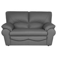 DVOUMÍSTNÁ POHOVKA, antracitová, pravá kůže - černá/antracitová, Design, plast/kůže (150/92/85cm) - Livetastic