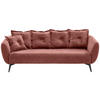 3-SITZER-SOFA in Mikrofaser Koralle  - Koralle/Schwarz, MODERN, Textil/Metall (236/94/103cm) - Livetastic