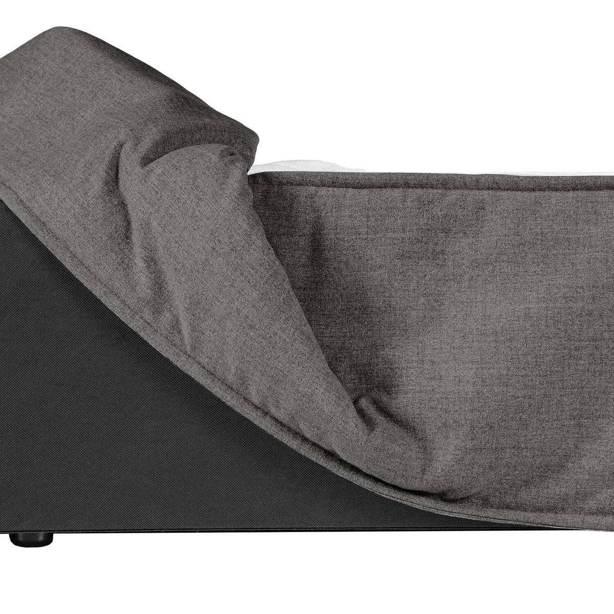 BOXSPRINGBETT 140/220 cm  in Anthrazit  - Anthrazit/Schwarz, Design, Kunststoff/Textil (140/220cm) - home24