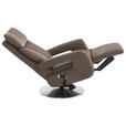 RELAXSESSEL in Leder Fango  - Edelstahlfarben/Fango, Design, Leder/Metall (78/112/85cm) - Cantus