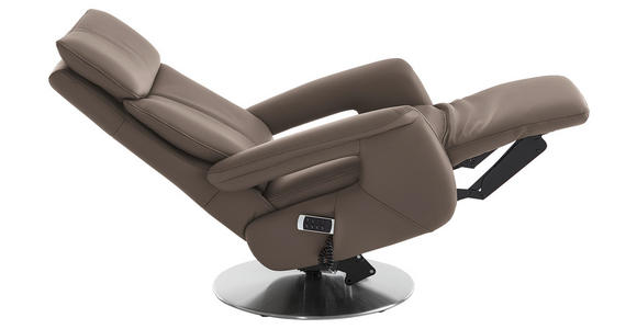 RELAXSESSEL in Leder Fango - Edelstahlfarben/Fango, Design, Leder/Metall (78/112/85cm) - Cantus