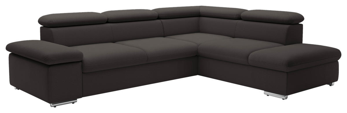 ECKSOFA inkl. Funktion in Flachgewebe Fango  - Fango, Modern, Textil/Metall (274/228cm) - Sit & More