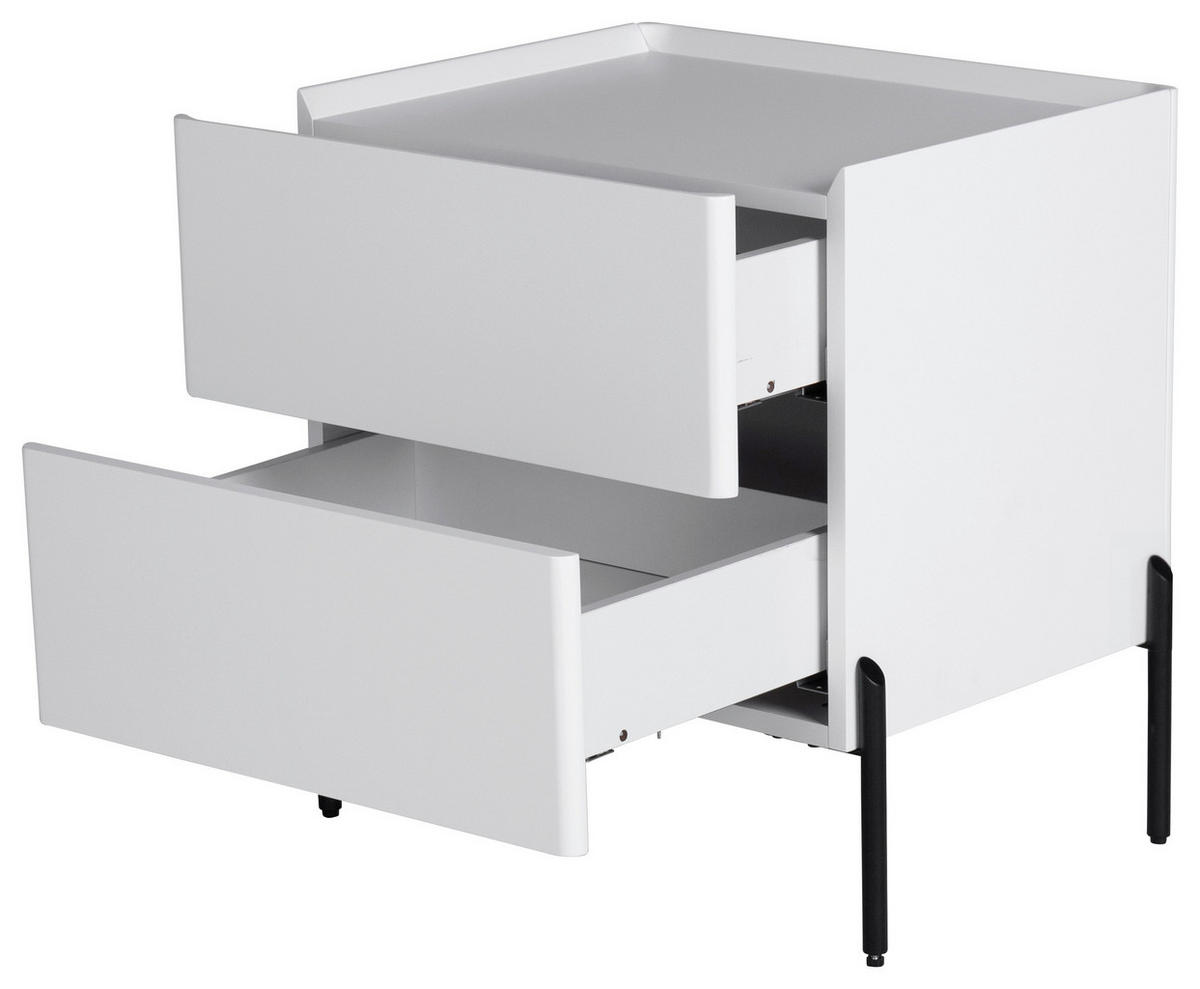 NACHTSCHRANK 50/55/40 cm  - Weiß, Design, Holzwerkstoff/Metall (50/55/40cm) - Livetastic
