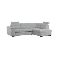 ECKSOFA  Mikrofaser, Struktur Hellgrau  - Hellgrau/Schwarz, Konventionell, Kunststoff/Textil (251/183cm) - MID.YOU