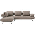 ECKSOFA  in Echtleder Grau  231/305 cm  - Schwarz/Grau, Design, Leder/Metall (231/305cm) - Dieter Knoll