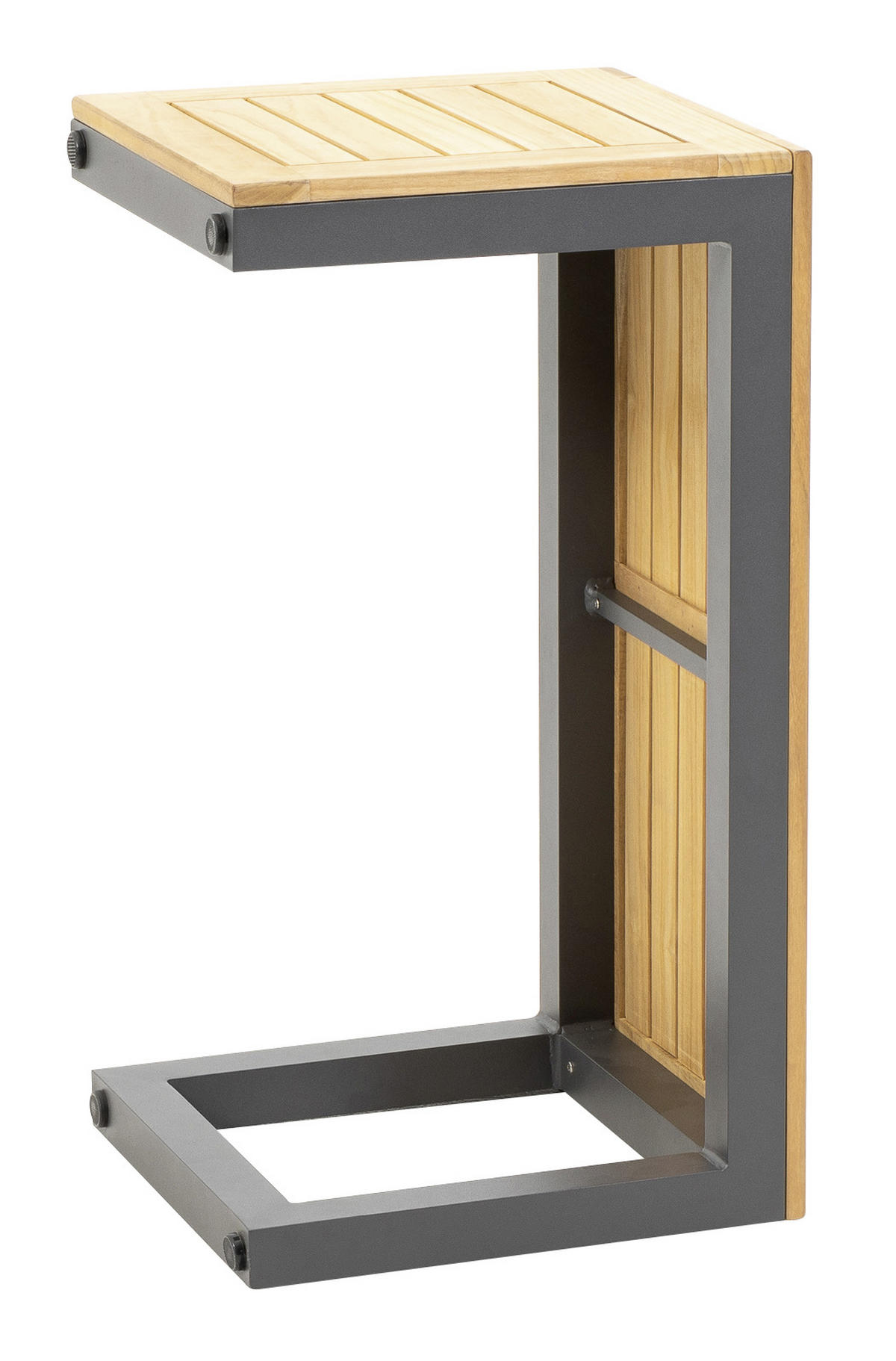 LOUNGEGARNITUR   253/70/175 cm Teakholz Aluminium  - Anthrazit/Grau, Basics, Holz/Textil (253/70/175cm) - Gardenson