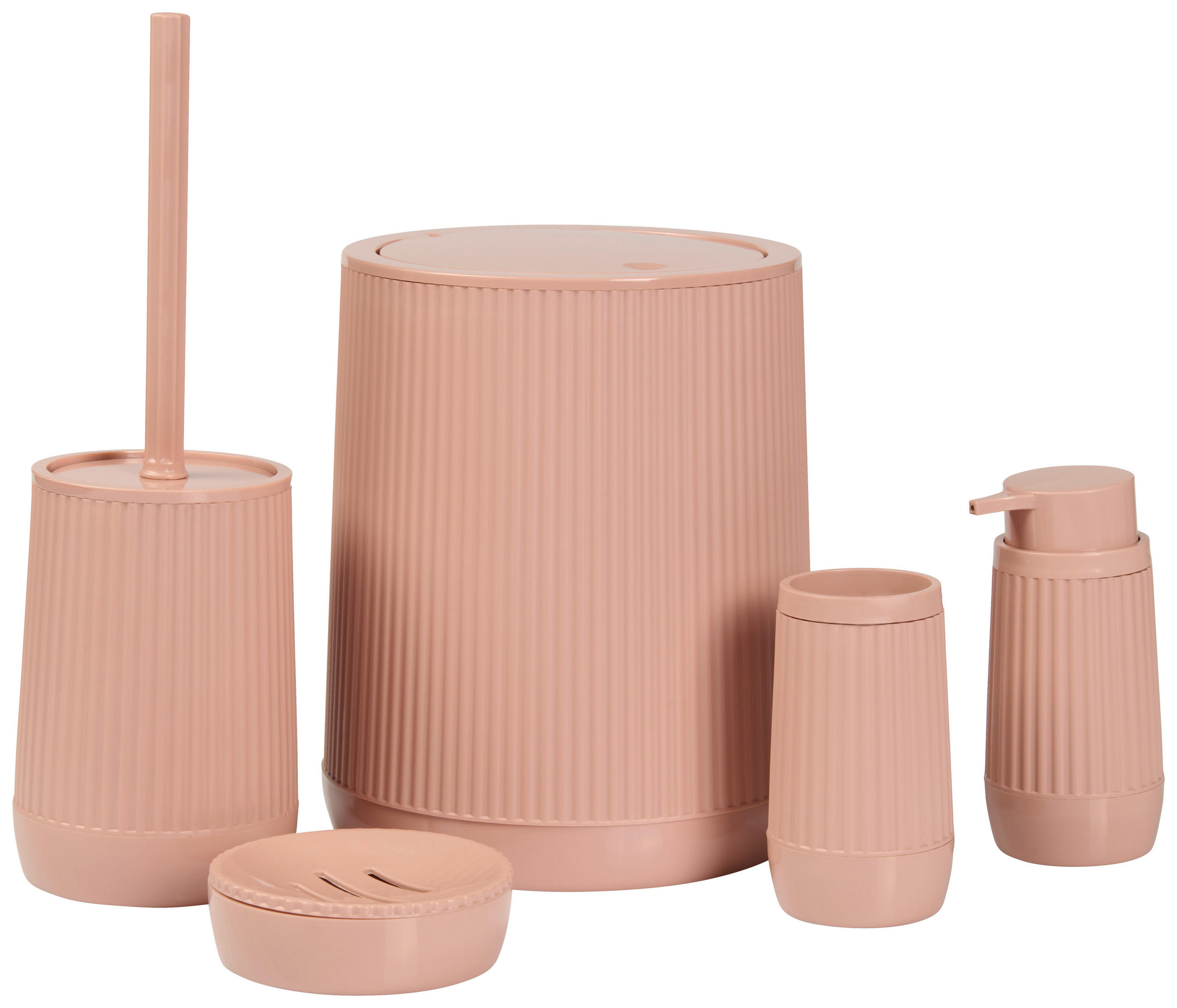 BAD-ACCESSOIRE-SET Kunststoff  - Rosa, Design, Kunststoff - Novel