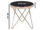 COUCHTISCH rund Schwarz, Kupferfarben 42/42/46 cm  - Schwarz/Kupferfarben, Design, Glas/Metall (42/42/46cm) - MID.YOU