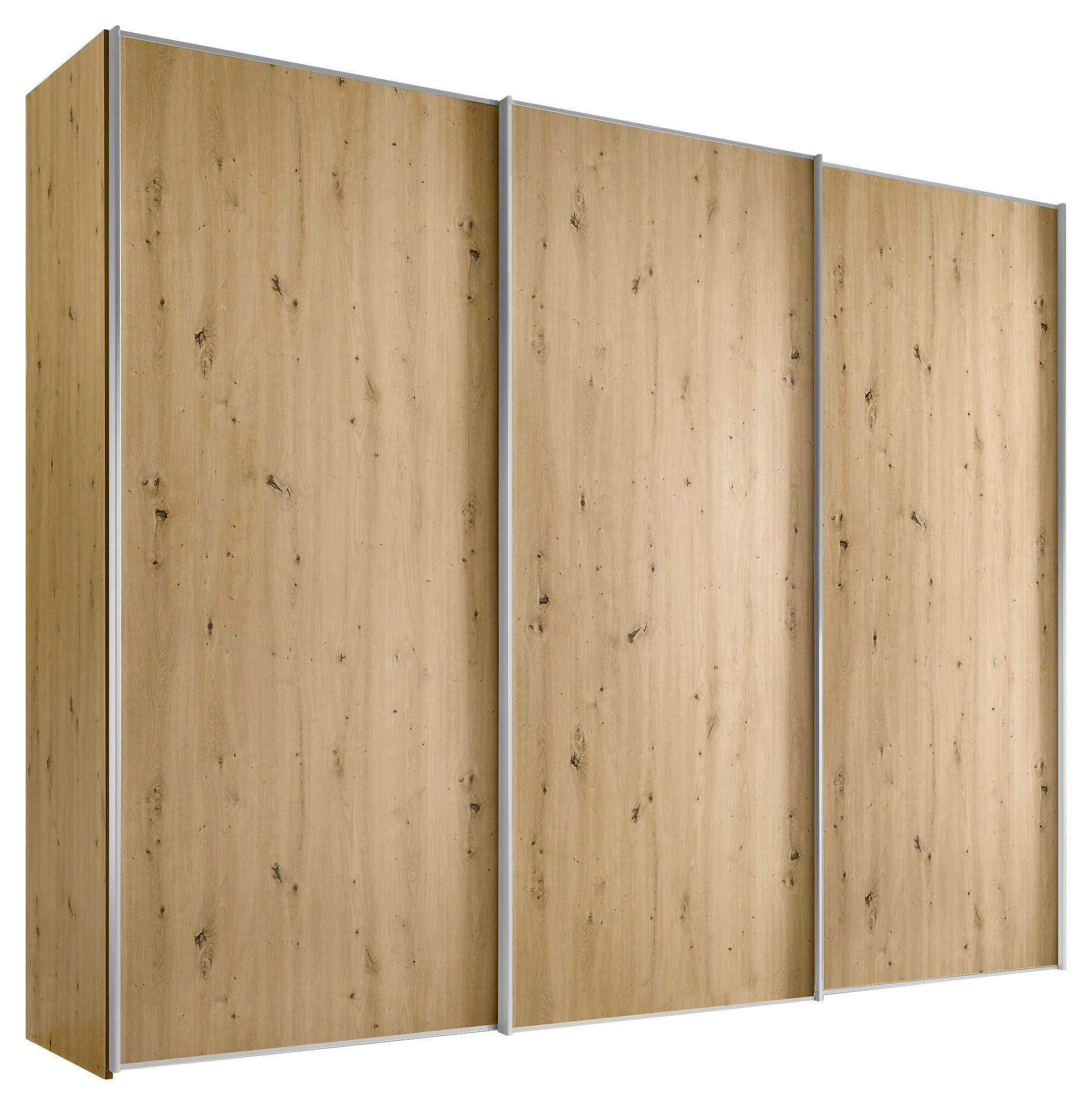 SCHWEBETÜRENSCHRANK  in Eiche Artisan  - Alufarben/Eiche Artisan, Design, Holzwerkstoff/Metall (280/240/68cm) - Moderano