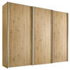SCHWEBETÜRENSCHRANK 249/222/68 cm 3-türig Eiche Artisan  - Alufarben/Eiche Artisan, Design, Holzwerkstoff/Metall (249/222/68cm) - Moderano