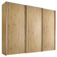 SCHWEBETÜRENSCHRANK  in Eiche Artisan  - Alufarben/Eiche Artisan, Design, Holzwerkstoff/Metall (249/222/68cm) - Moderano