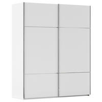 SCHWEBETÜRENSCHRANK in Weiß  - Chromfarben/Weiß, KONVENTIONELL, Holzwerkstoff/Metall (181/223/68cm) - Novel