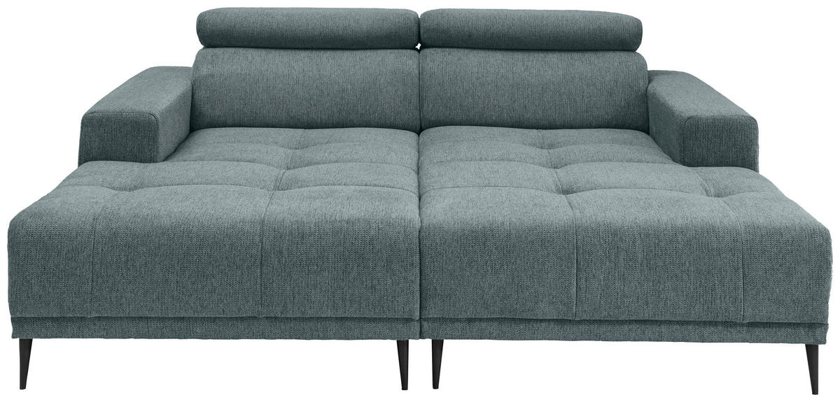 ECKSOFA in Chenille Mintgrau  - Mintgrau/Schwarz, Konventionell, Textil/Metall (200/188cm) - Livetastic