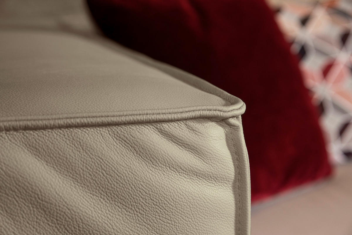 ECKSOFA in Echtleder Braun, Grau  - Schwarz/Braun, Modern, Leder/Kunststoff (300/164cm) - W.Schillig