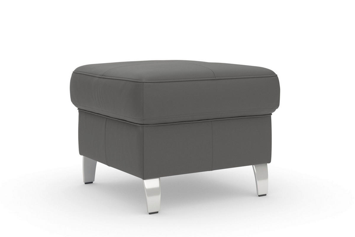 HOCKER ARNGAST E Echtleder Mokka  - Chromfarben/Mokka, Basics, Leder/Metall (58/48/58cm) - Sit & More